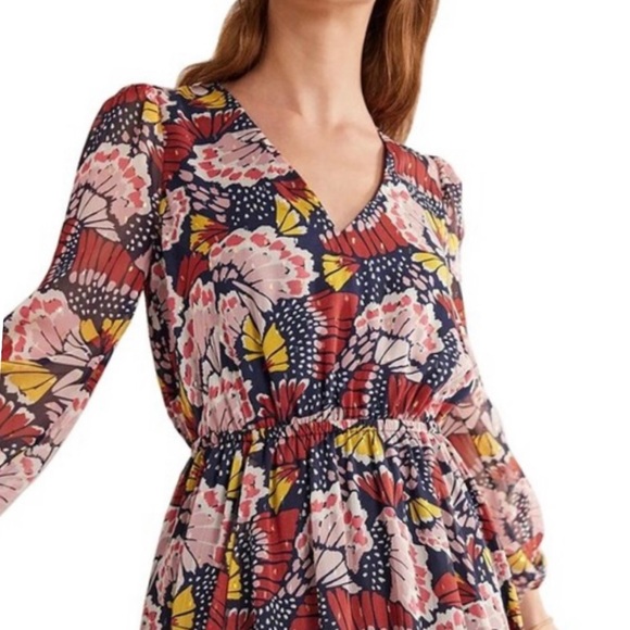 Boden Floral Metallic Detail Maxi Dress - Picture 4 of 16